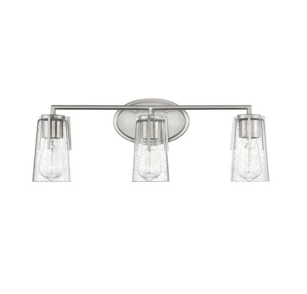 Sacremento Three Light Bath Bar in Satin Nickel Savoy House