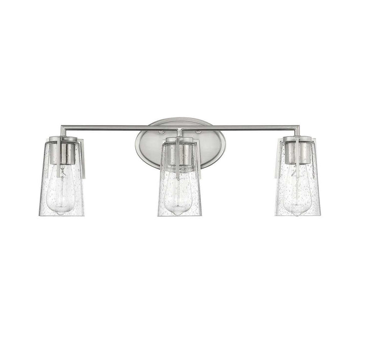 Sacremento Three Light Bath Bar in Satin Nickel Savoy House