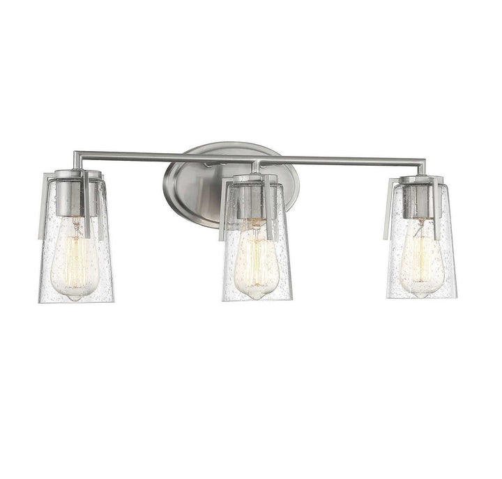 Sacremento Three Light Bath Bar in Satin Nickel Savoy House