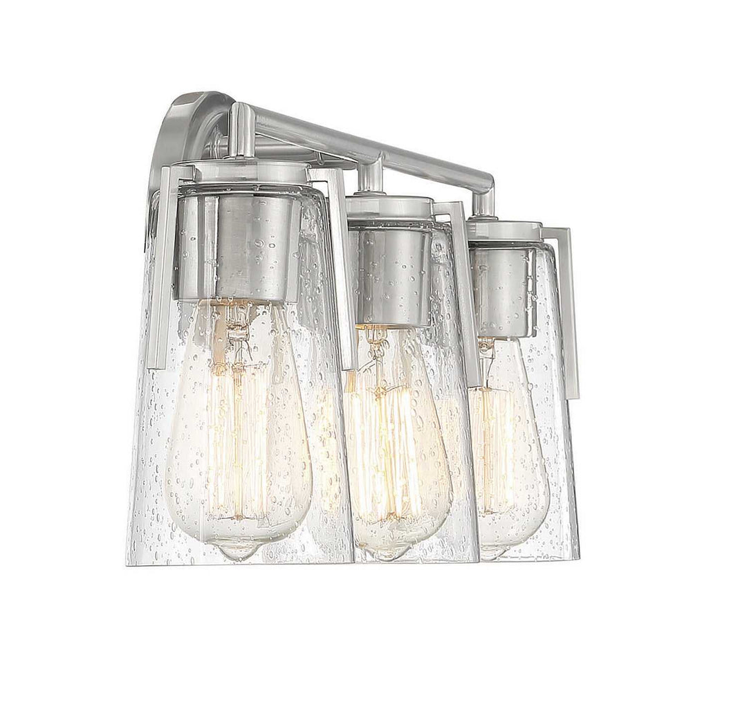 Sacremento Three Light Bath Bar in Satin Nickel Savoy House
