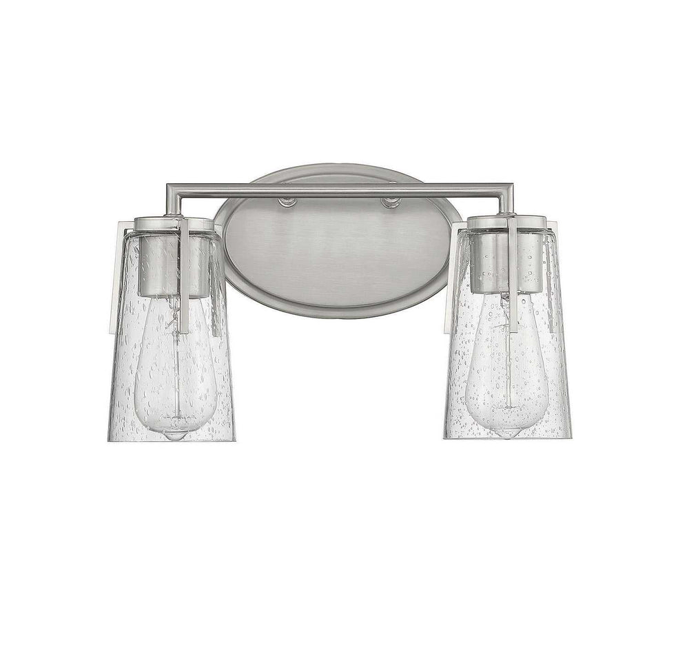 Sacremento Two Light Bath Bar in Satin Nickel Savoy House