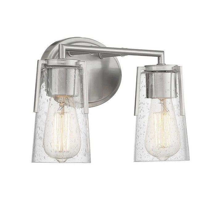 Sacremento Two Light Bath Bar in Satin Nickel Savoy House