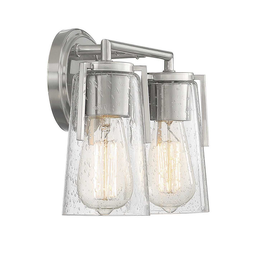 Sacremento Two Light Bath Bar in Satin Nickel Savoy House