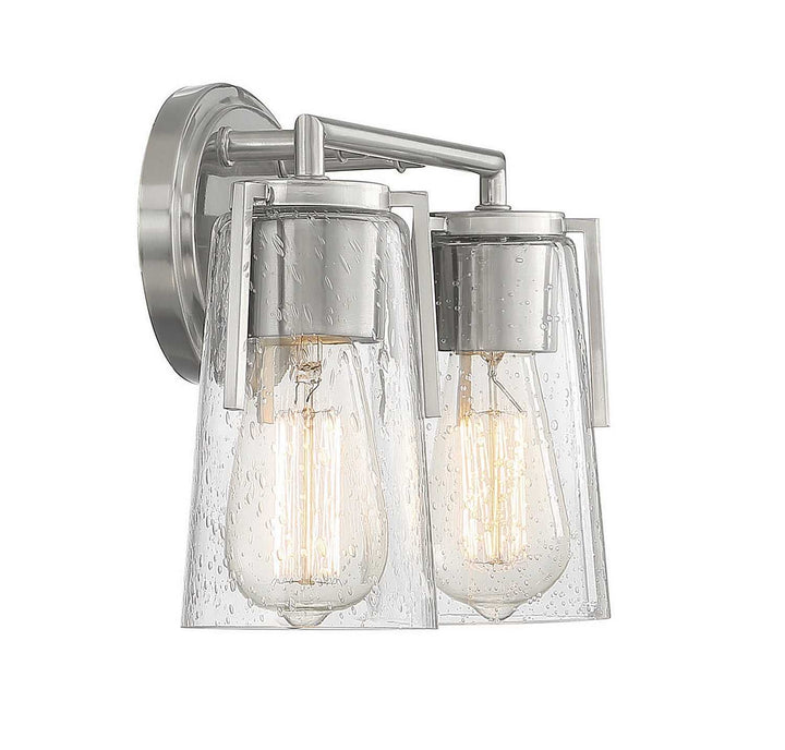 Sacremento Two Light Bath Bar in Satin Nickel Savoy House