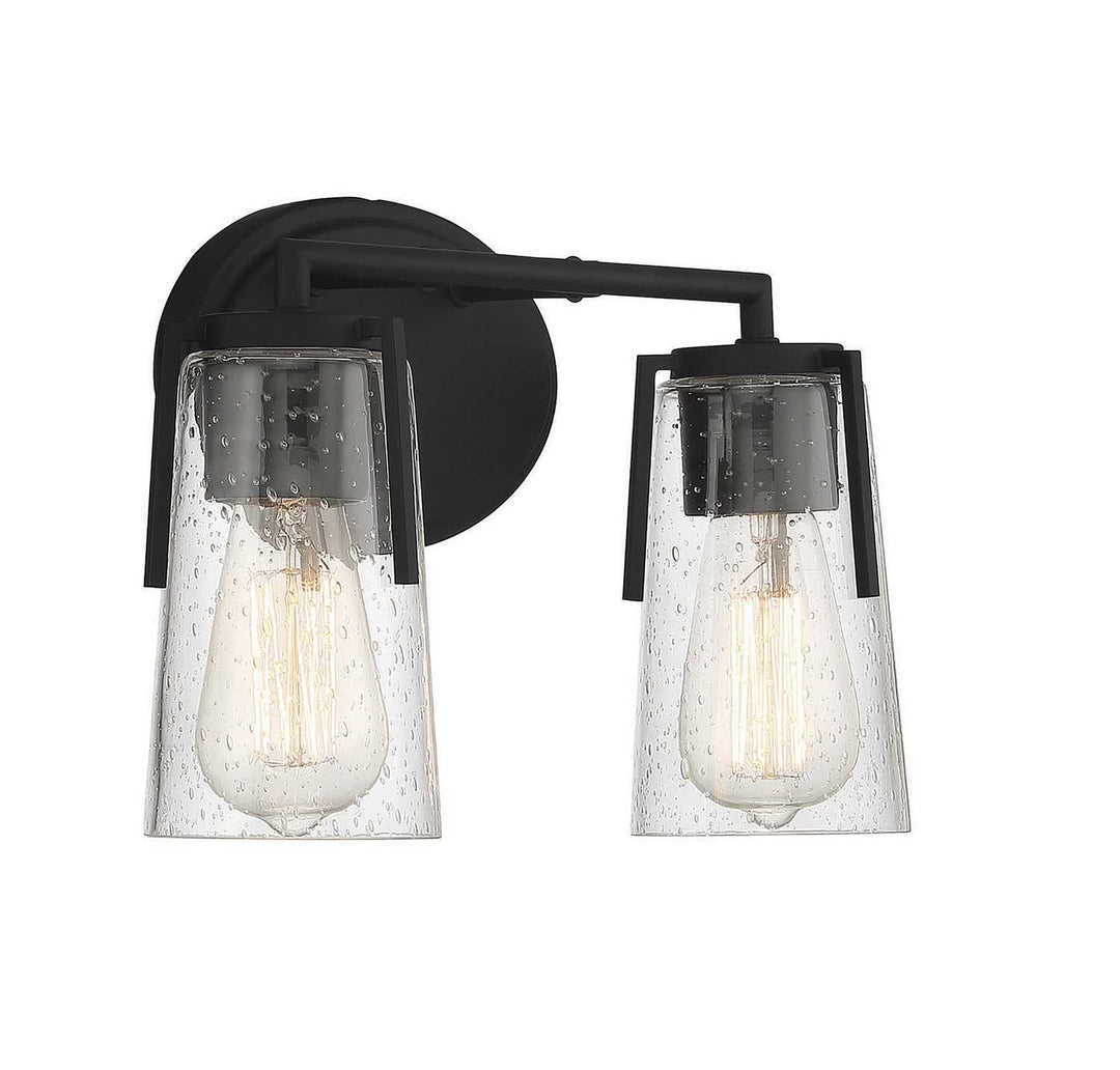 Sacremento Two Light Bath Bar in Black Savoy House