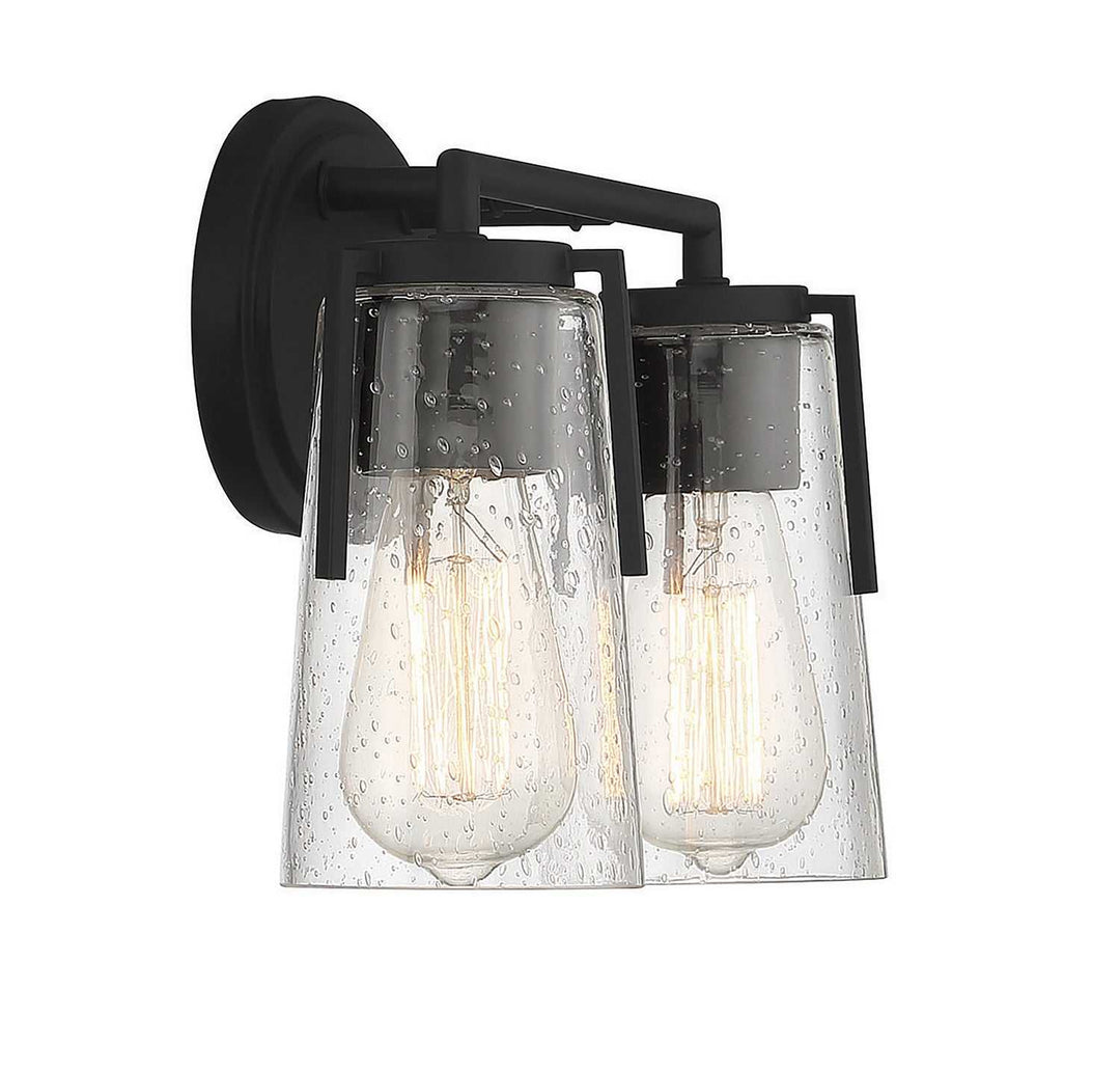 Sacremento Two Light Bath Bar in Black Savoy House