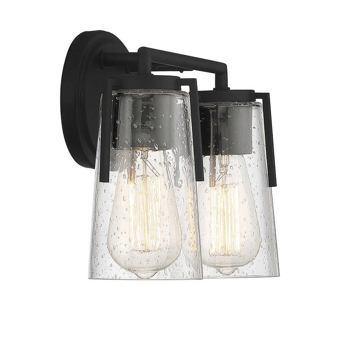 Sacremento Two Light Bath Bar in Black Savoy House