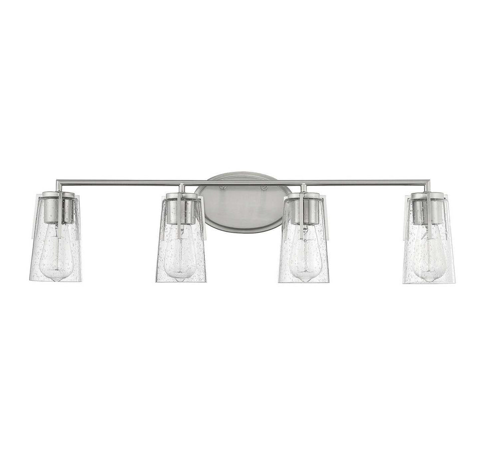 Sacremento Four Light Bath Bar in Satin Nickel Savoy House
