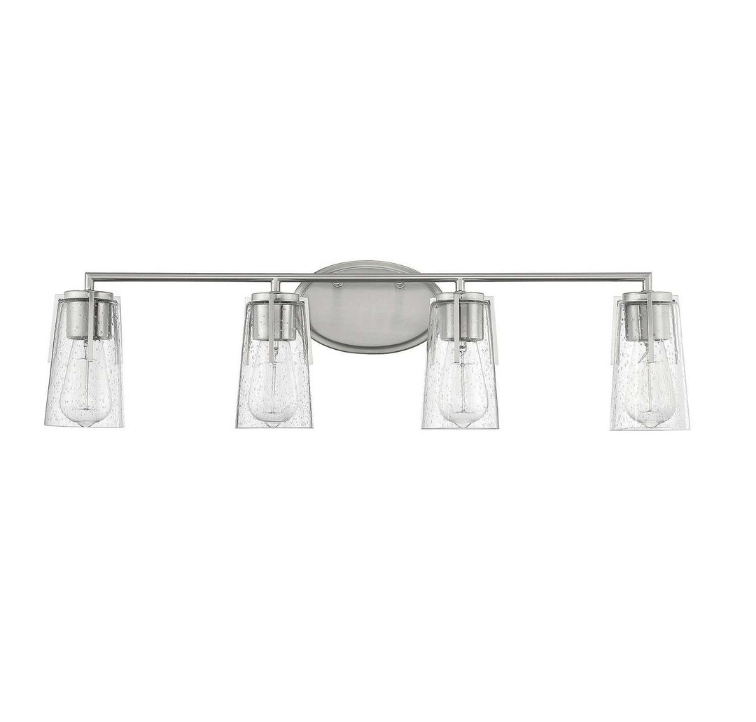 Sacremento Four Light Bath Bar in Satin Nickel Savoy House