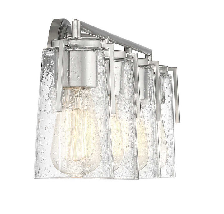 Sacremento Four Light Bath Bar in Satin Nickel Savoy House