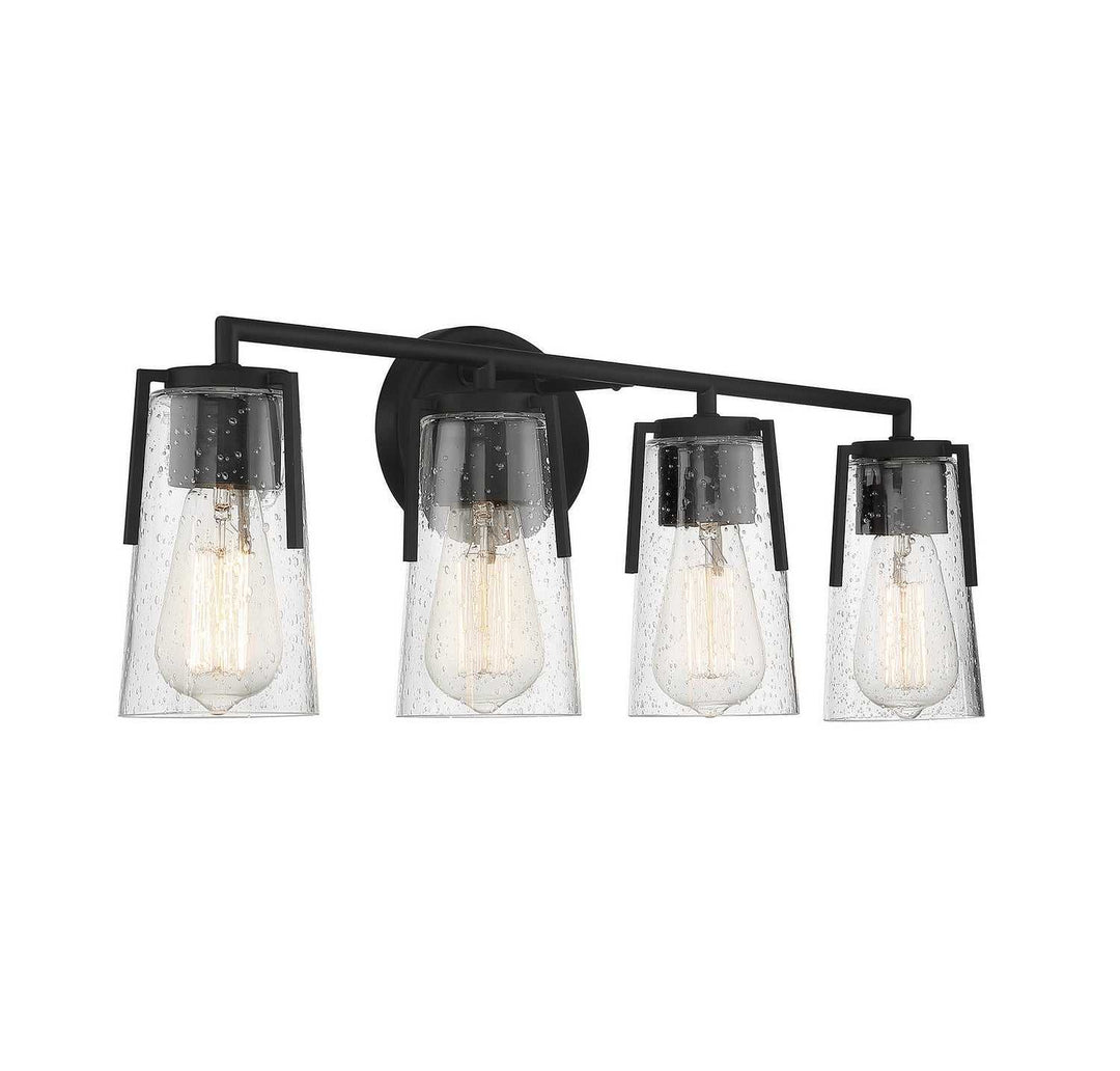 Sacremento Four Light Bath Bar in Black Savoy House