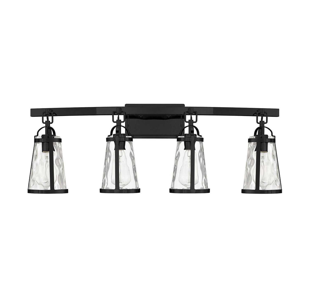 Albany Four Light Bath Bar in Black Savoy House