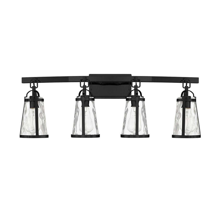 Albany Four Light Bath Bar in Black Savoy House