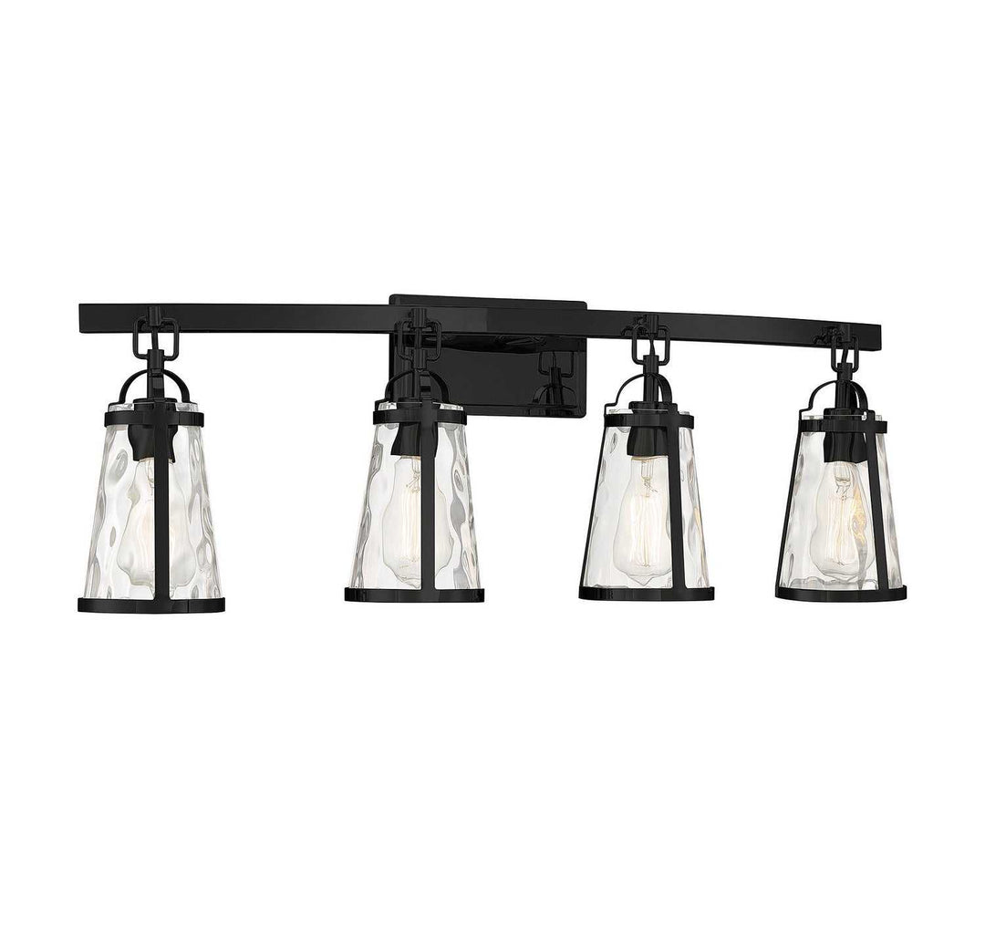 Albany Four Light Bath Bar in Black Savoy House