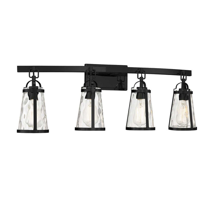 Albany Four Light Bath Bar in Black Savoy House