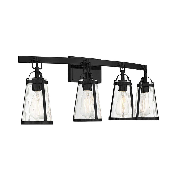 Albany Four Light Bath Bar in Black Savoy House