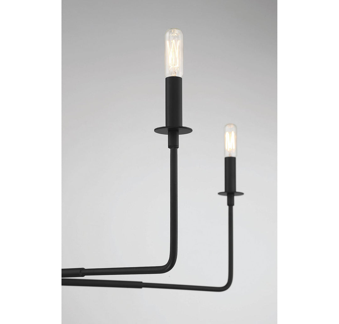 Salerno Six Light Chandelier in Matte Black Savoy House