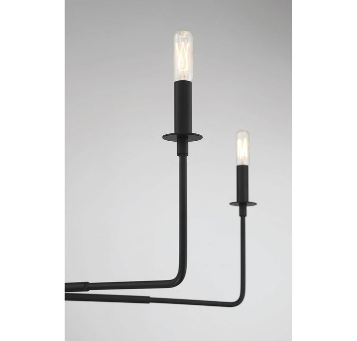 Salerno Six Light Chandelier in Matte Black Savoy House