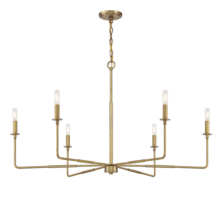 Savoy House - 1-2221-6-322 - Six Light Chandelier - Salerno - Warm Brass