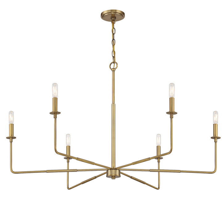 Savoy House - 1-2221-6-322 - Six Light Chandelier - Salerno - Warm Brass