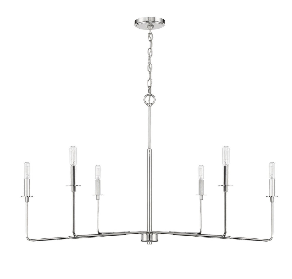 Salerno Six Light Chandelier in Polished Nickel Savoy House