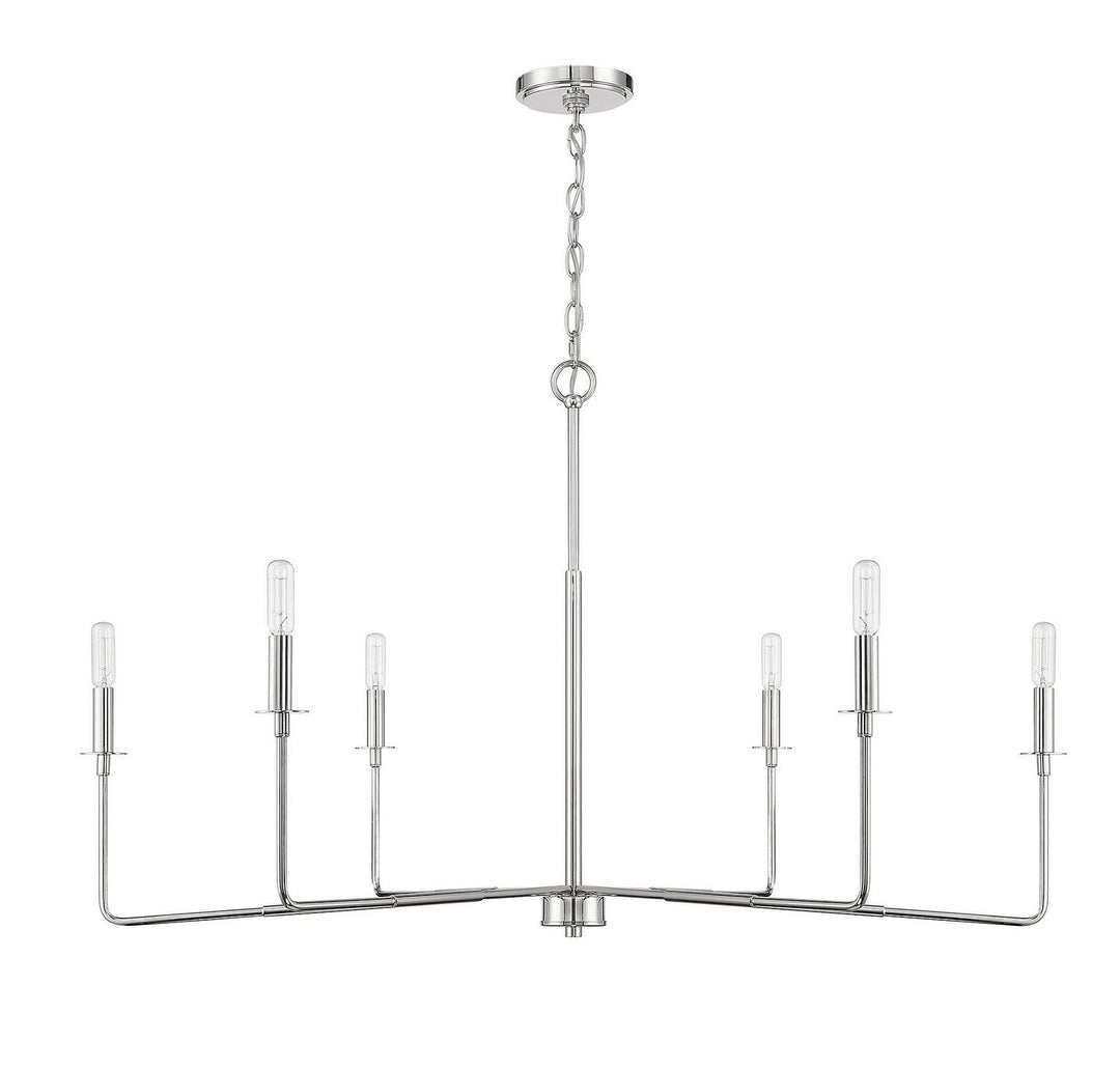 Salerno Six Light Chandelier in Polished Nickel Savoy House
