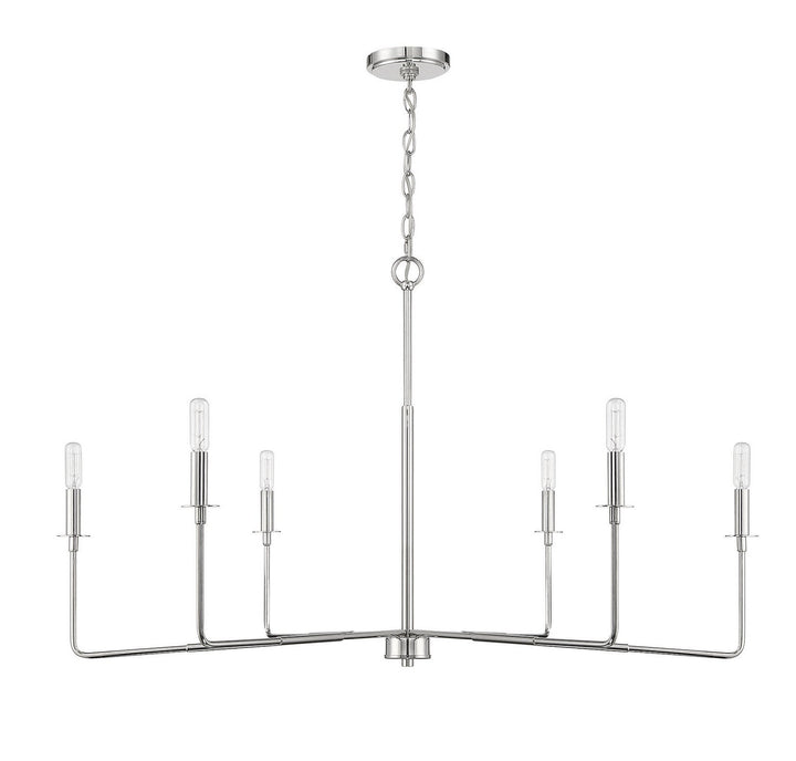 Salerno Six Light Chandelier in Polished Nickel Savoy House