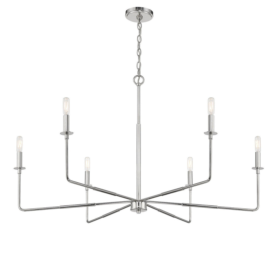 Salerno Six Light Chandelier in Polished Nickel Savoy House
