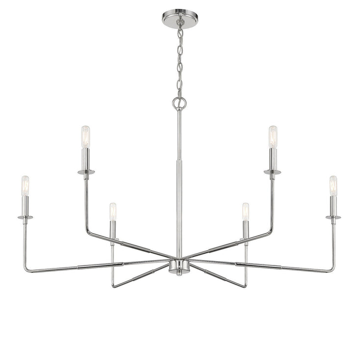 Salerno Six Light Chandelier in Polished Nickel Savoy House