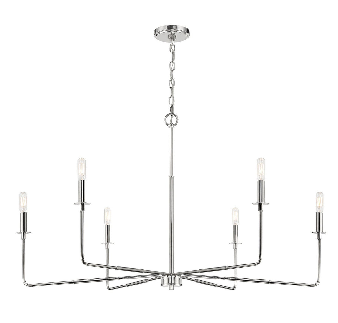 Salerno Six Light Chandelier in Polished Nickel Savoy House