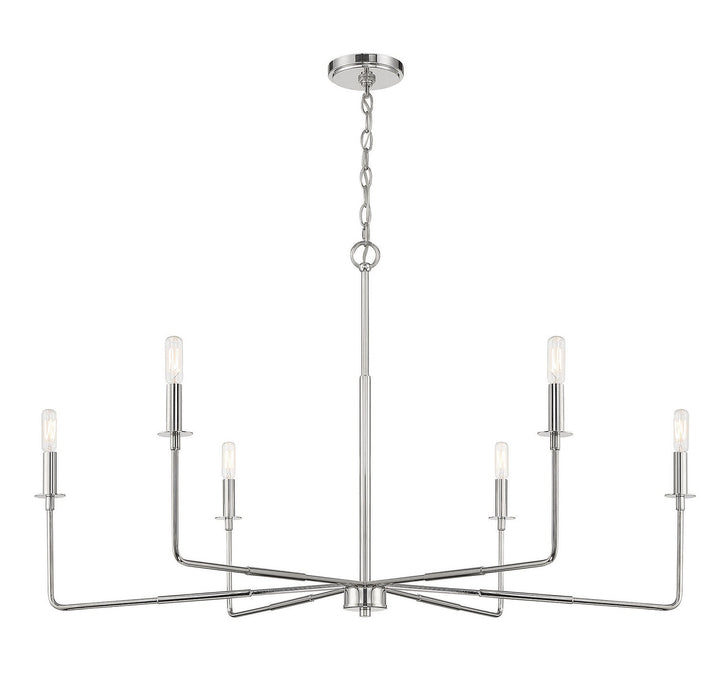 Salerno Six Light Chandelier in Polished Nickel Savoy House