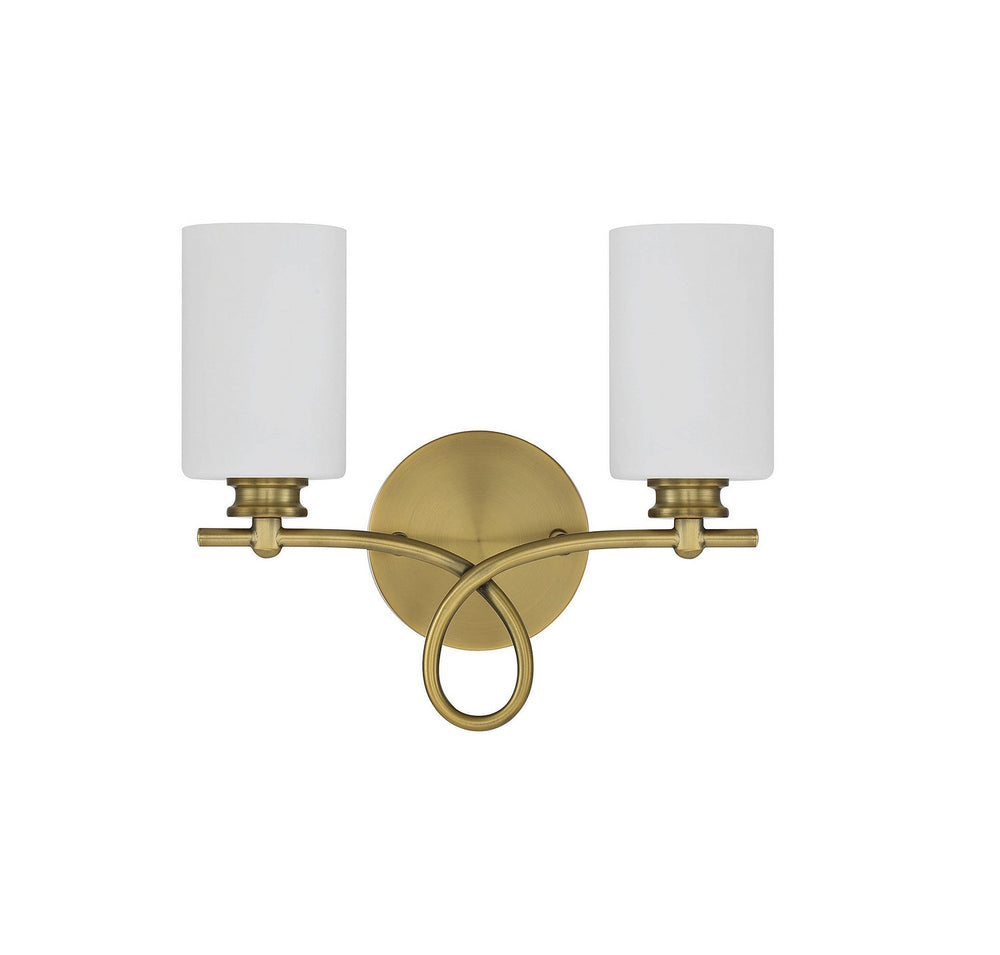 Woodbury Two Light Bath Bar in Warm Brass Savoy House