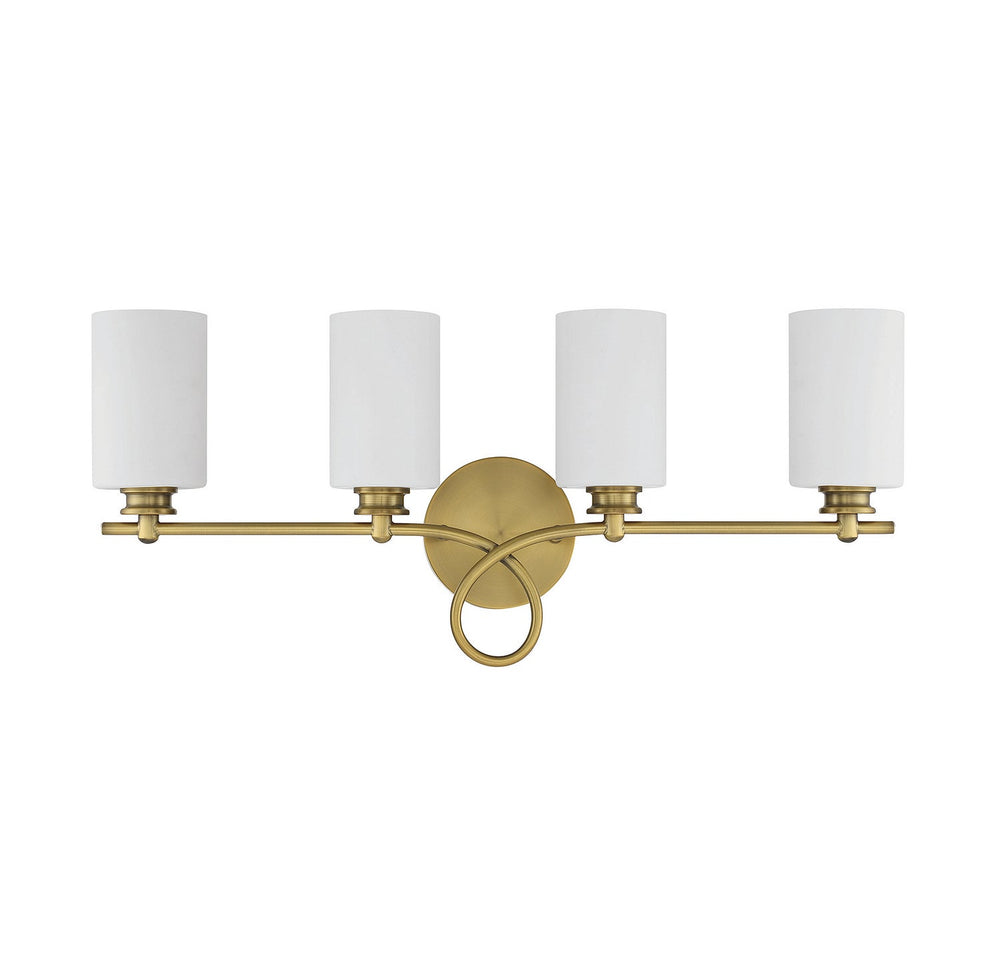Woodbury Four Light Bath Bar in Warm Brass Savoy House