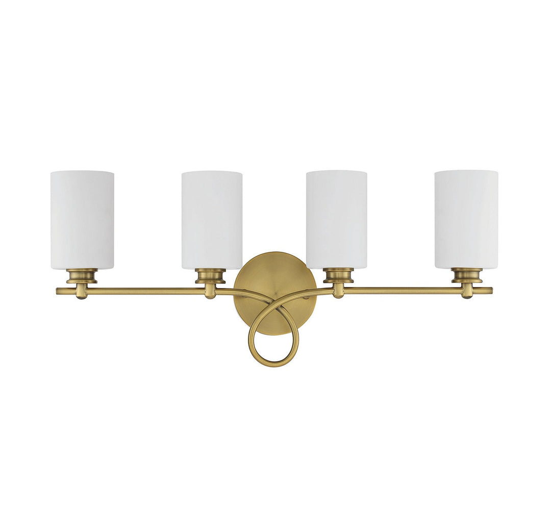 Savoy House - 8-530-4-322 - Four Light Bath Bar - Woodbury - Warm Brass