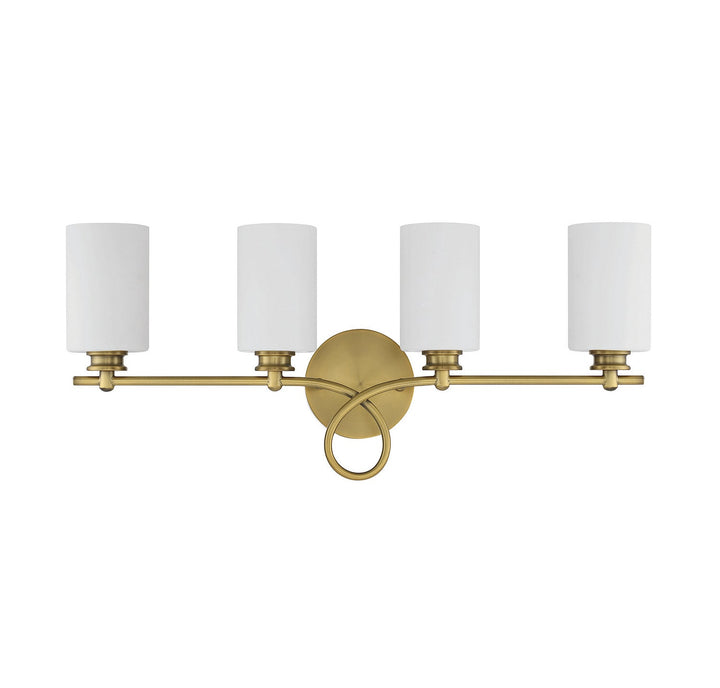 Savoy House - 8-530-4-322 - Four Light Bath Bar - Woodbury - Warm Brass