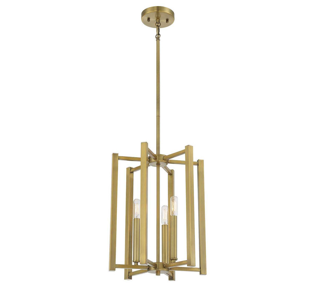 Savoy House - 3-7700-3-322 - Three Light Pendant - Benson - Warm Brass