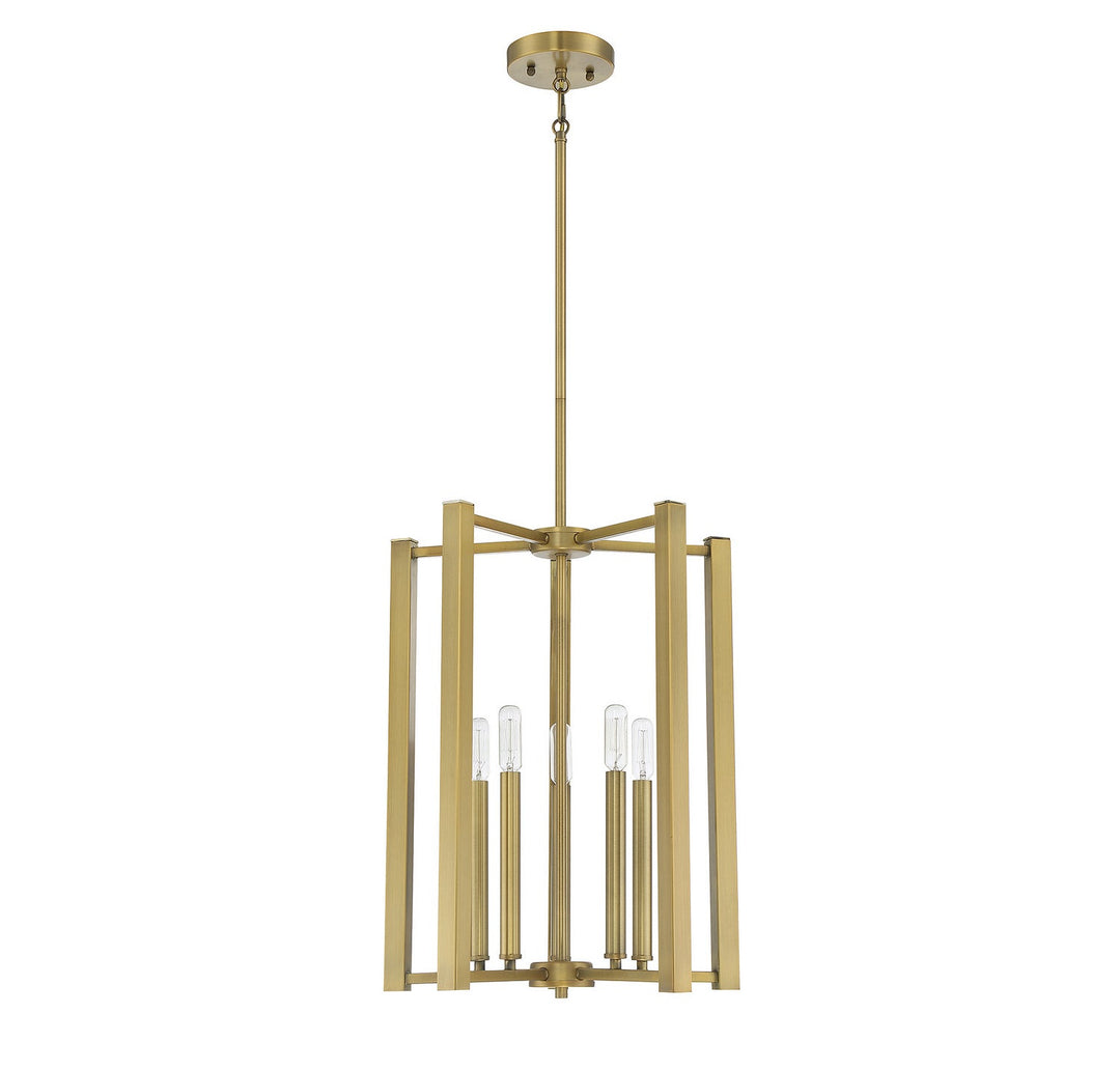 Savoy House - 3-7701-5-322 - Five Light Pendant - Benson - Warm Brass