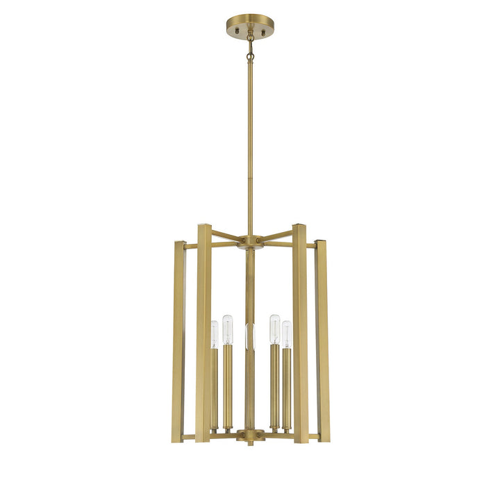 Savoy House - 3-7701-5-322 - Five Light Pendant - Benson - Warm Brass