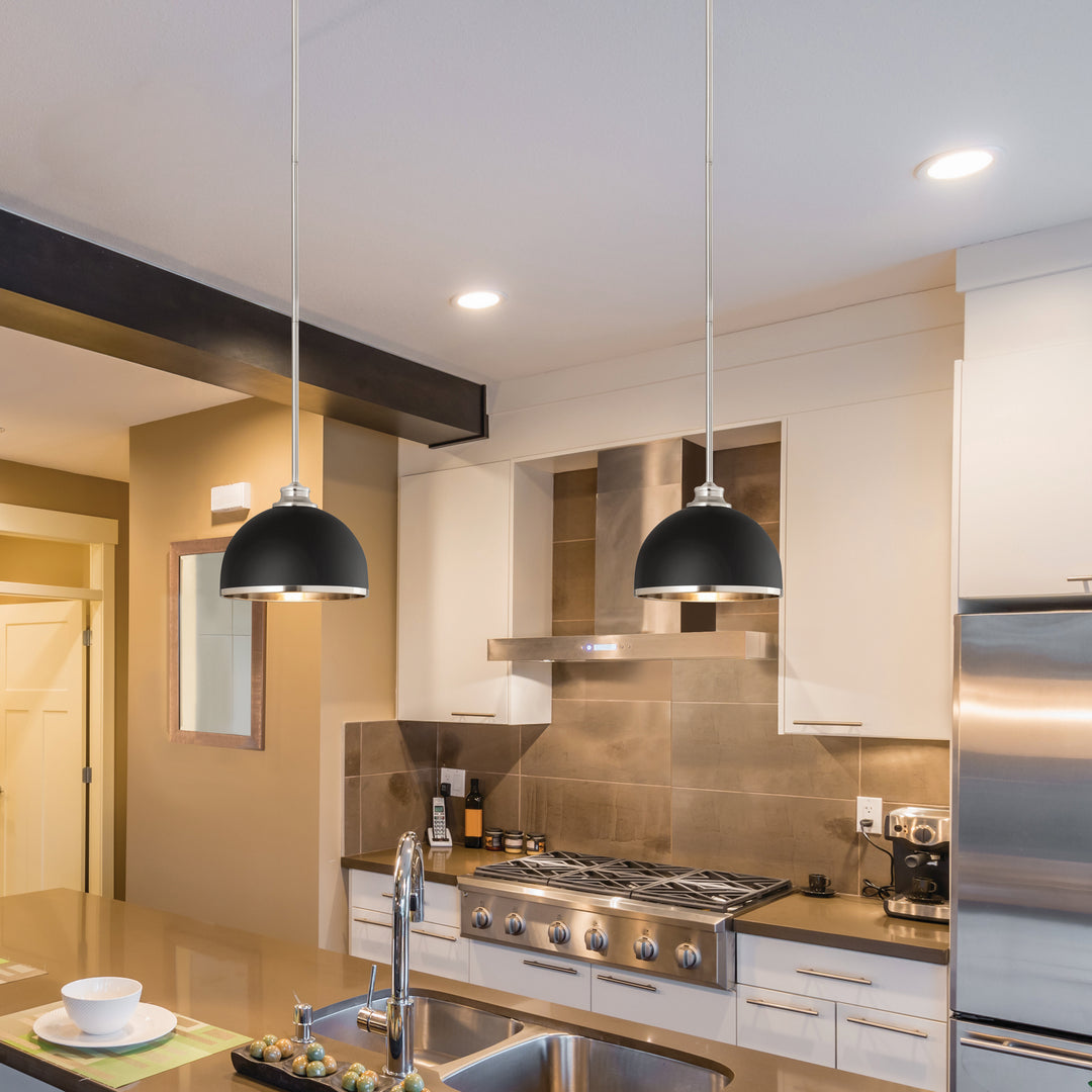 Z-Lite Canada - 1004P10-MB-BN - One Light Pendant - Landry - Matte Black + Brushed Nickel