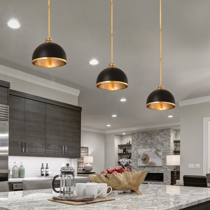 Z-Lite Canada - 1004P10-MB-RB - One Light Pendant - Landry - Matte Black + Rubbed Brass