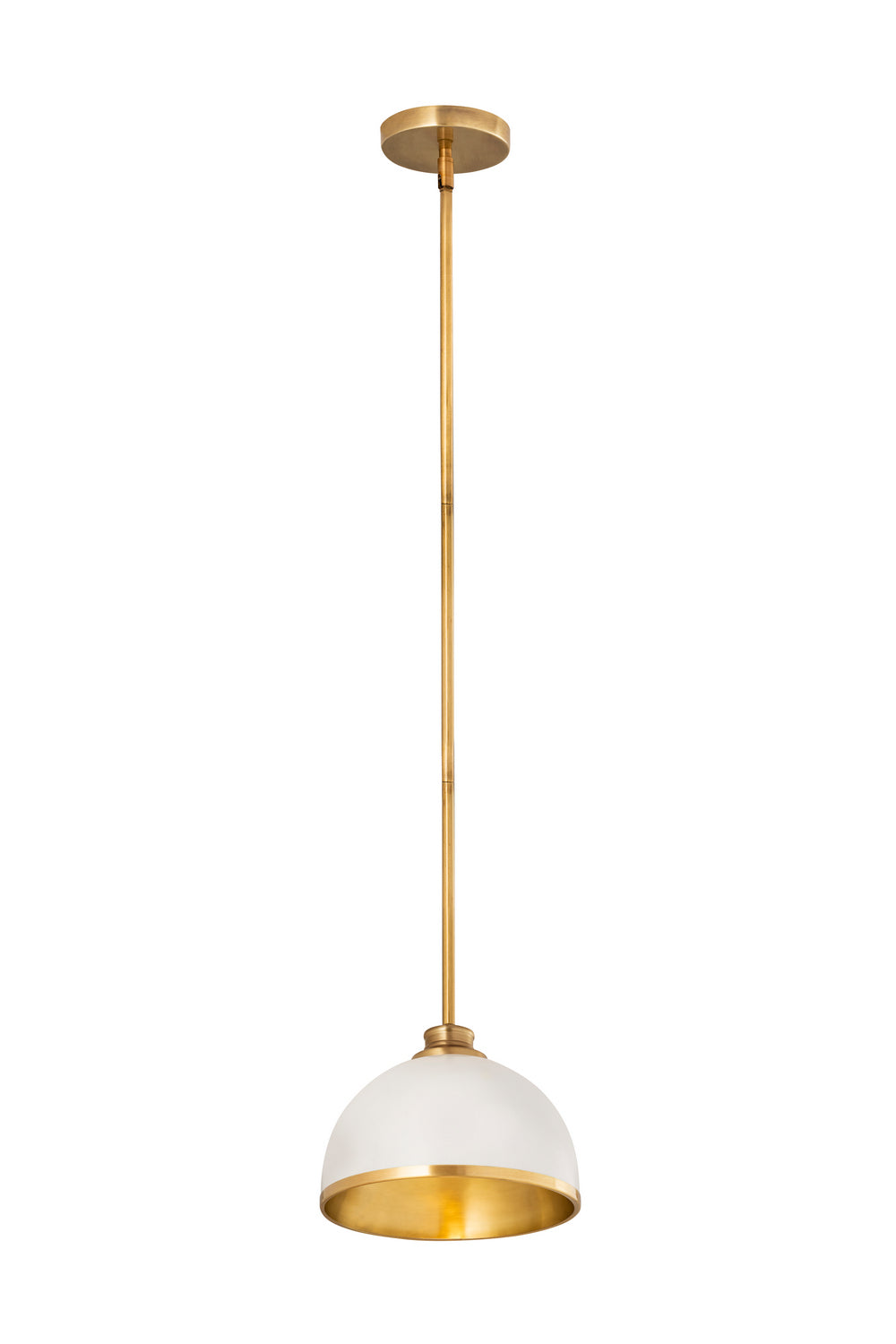 Z-Lite Canada - 1004P10-MW-RB - One Light Pendant - Landry - Matte White + Rubbed Brass