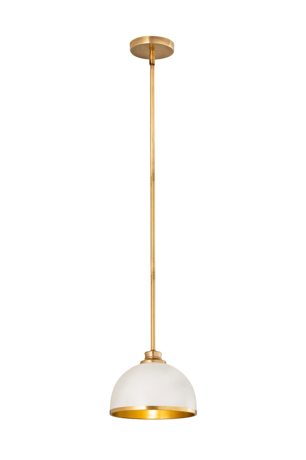 Z-Lite Canada - 1004P10-MW-RB - One Light Pendant - Landry - Matte White + Rubbed Brass