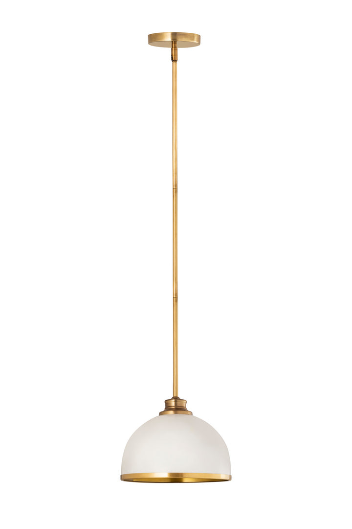 Z-Lite Canada - 1004P10-MW-RB - One Light Pendant - Landry - Matte White + Rubbed Brass