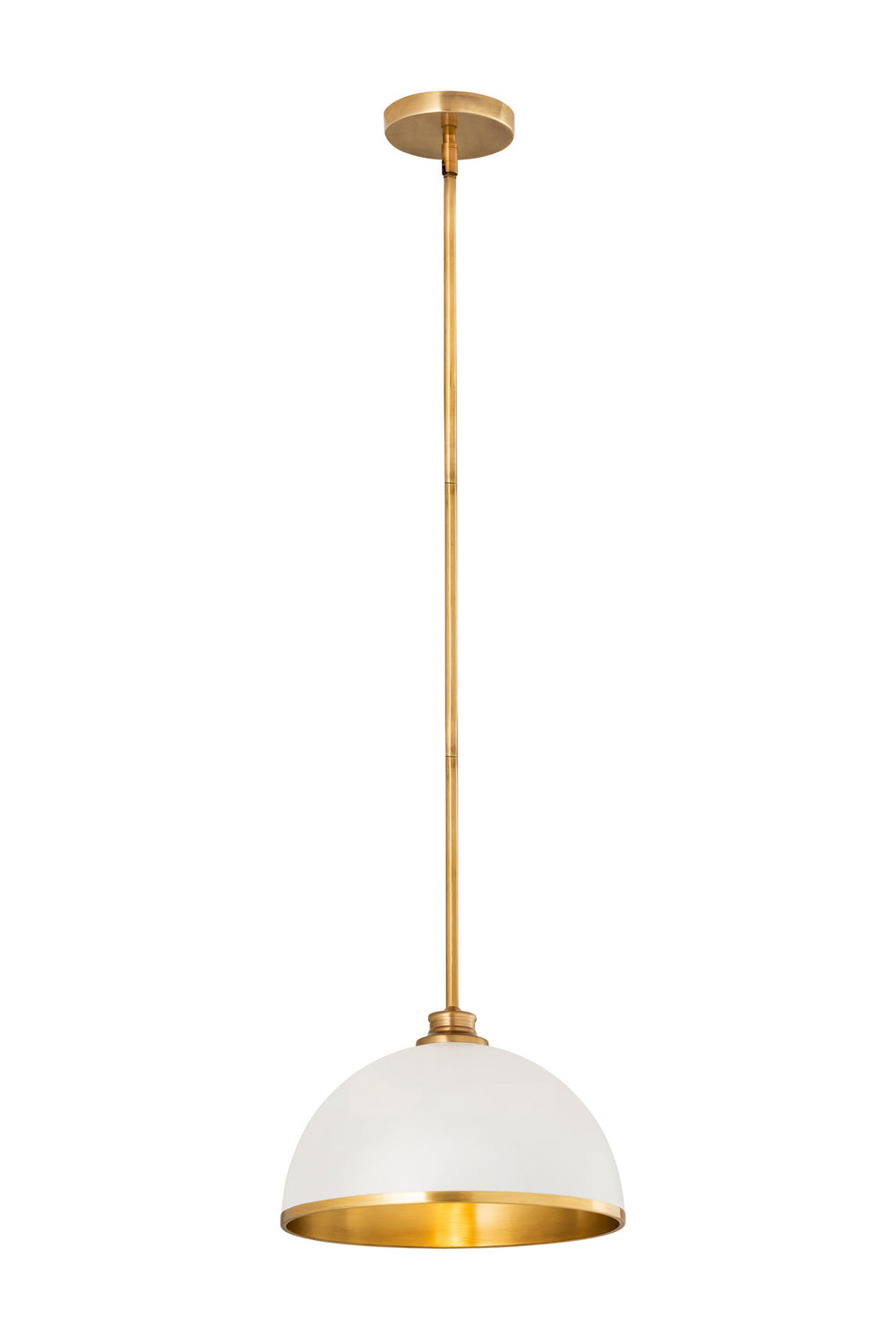 Z-Lite Canada - 1004P14-MW-RB - One Light Pendant - Landry - Matte White + Rubbed Brass