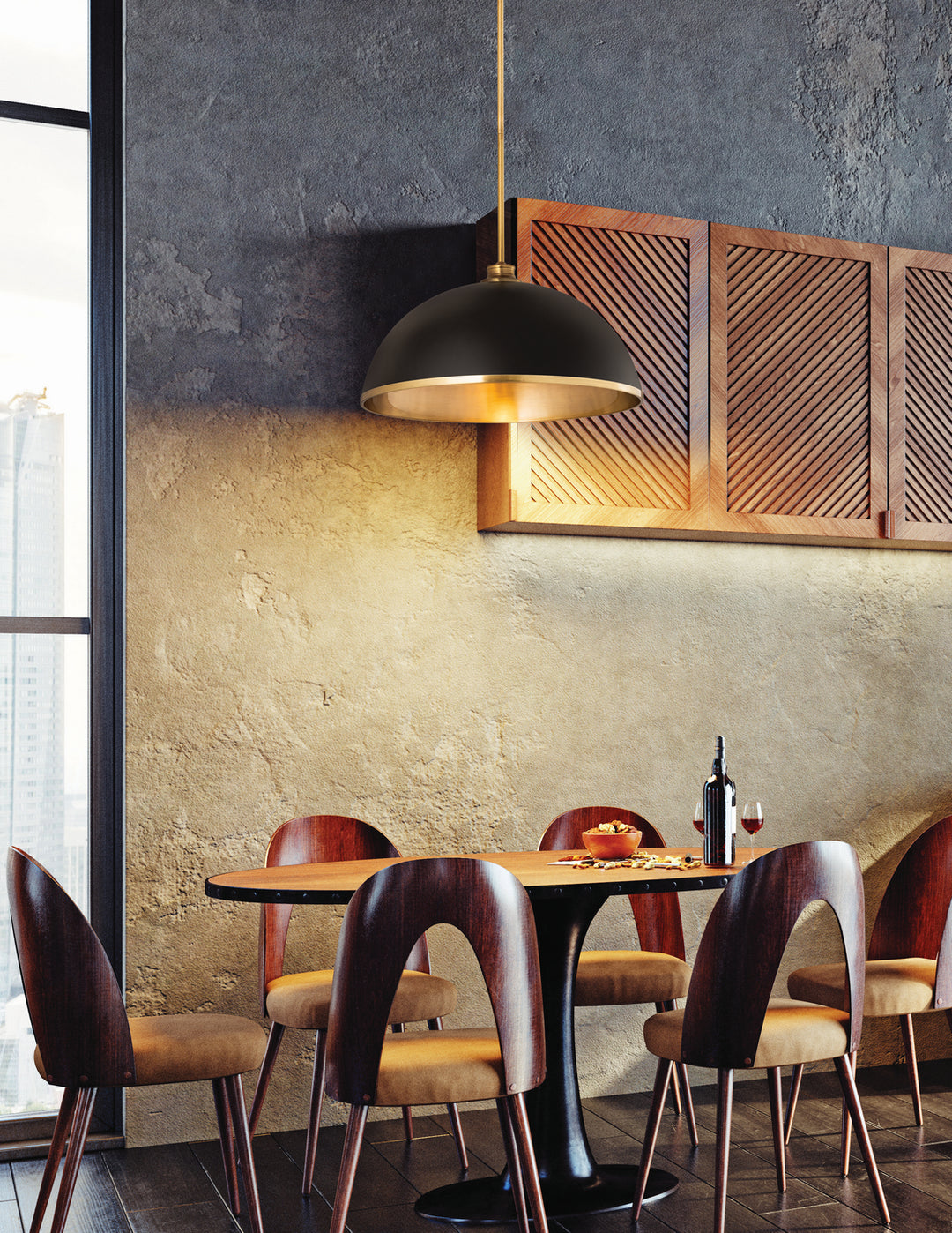 Z-Lite Canada - 1004P20-MB-RB - One Light Pendant - Landry - Matte Black + Rubbed Brass