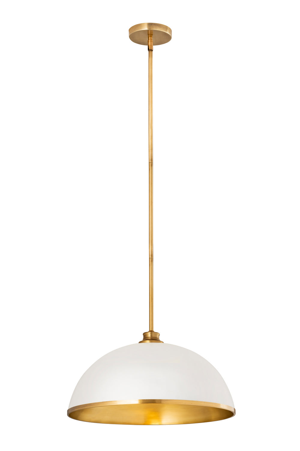 Z-Lite Canada - 1004P20-MW-RB - One Light Pendant - Landry - Matte White + Rubbed Brass