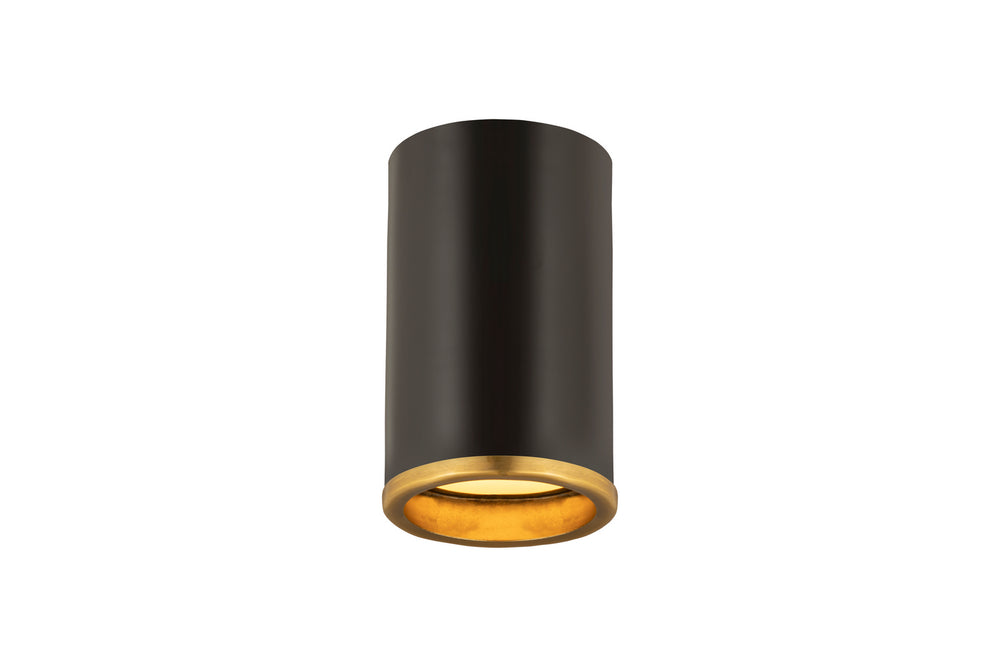 Z-Lite Canada - 2303F1-MB-RB - One Light Flush Mount - Arlo - Matte Black + Rubbed Brass