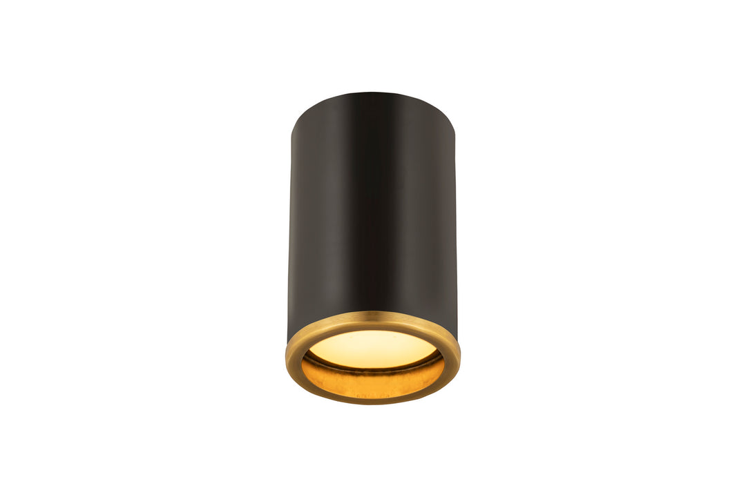Z-Lite Canada - 2303F1-MB-RB - One Light Flush Mount - Arlo - Matte Black + Rubbed Brass