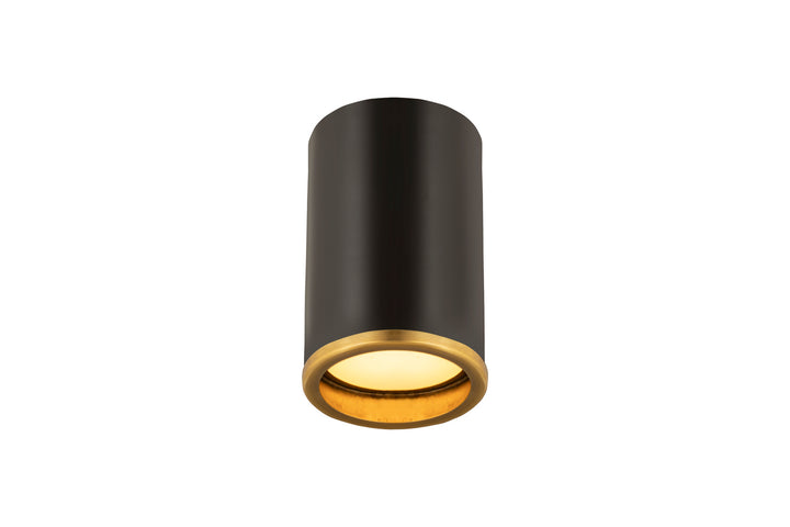 Z-Lite Canada - 2303F1-MB-RB - One Light Flush Mount - Arlo - Matte Black + Rubbed Brass