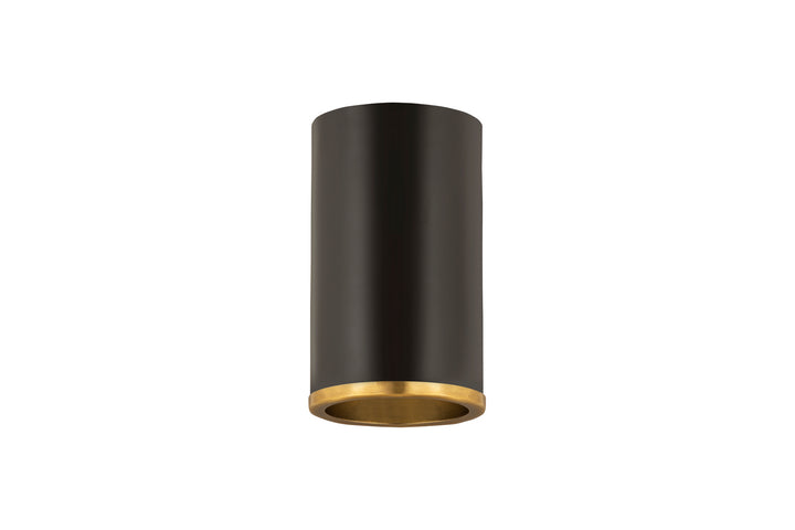 Z-Lite Canada - 2303F1-MB-RB - One Light Flush Mount - Arlo - Matte Black + Rubbed Brass